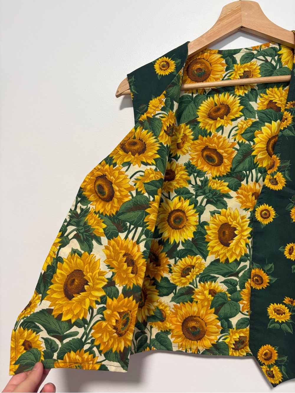 Vintage 90’s Reversible Handmade Cotton Sunflower Print Vest
